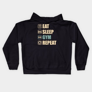 Eat Sleep Gym Repeat - Funny Gym Lovers Gift Kids Hoodie